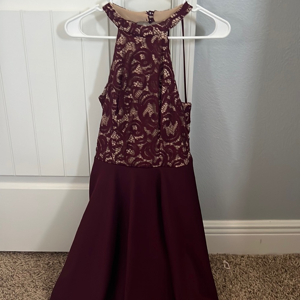 sparkly maroon formal dress